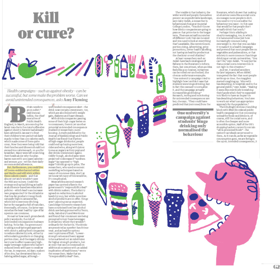 The Guardian illustration obesity food diet health campaign eating junk food government